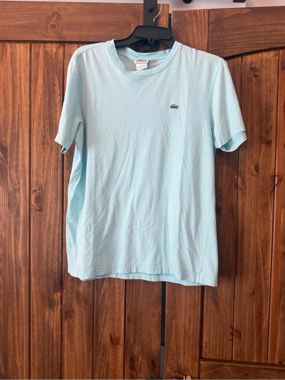Lacoste Light Blue 100% cotton Crew Neck Tee
